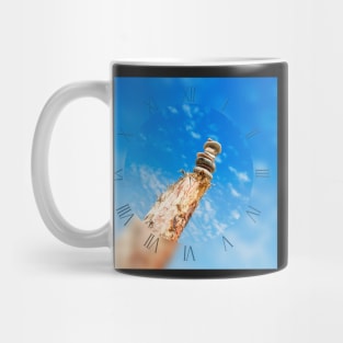 Stack of ZEN stones under blue cloudy sky Mug